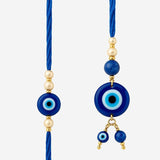 Store Indya Premium Designer Evil Eye Rakhi Set Of 2 With Roli Chawal For Bhaiya Bhabhi Traditional Lumba Set, Thread Rakhi Wit,Nylon,Multicolor