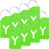 8 Pcs Initial Letter A-Z Luggage Tags Silicone Suitcase Instrument Tag with Name Card and Stainless Steel Loop(Letter Y,Green)