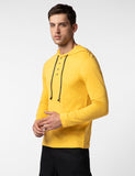 FYLTR Men's Casual Hoodie T-Shirt - Contrast Drawstring | Metal Button Accents | Casual Winterwear for Men Mellow Yellow,Mellow Yellow