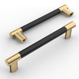 Amerdeco 10 Pack Matte Black and Gold Knurled Cabinet Pulls 5 Inch Hole Center Kitchen Cabinet Handles for Drawer Cupboard and W