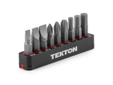 TEKTON 1/4 Inch Hex, Phillips, Slotted Bit Set with Rail (9-Piece) | DZZ93004