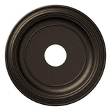 Ekena Millwork 16OD x 3 1/2ID x 1 3/8P Traditional Thermoformed PVC Ceiling Medallion (Fits Canopies up to 9 1/2), Metallic Blac