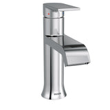 Moen Genta LX Chrome One-Handle Modern Bathroom Sink Faucet with Optional Deckplate and Low-Arc Spout - Perfect for Bath Counter