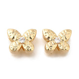 LiQunSweet 20 pcs Golden Color Butterfly Theme Brass Cubic Zirconia Beads Lovely Insect Animal Loose Spacer Beads for DIY Jewelr