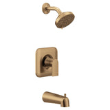 Moen Genta LX Bronzed Gold Pressure Balancing Modern Shower Set with Showerhead, Lever Handle, and Tub Spout, Posi-Temp Valve Re
