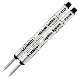 Retro 1951 Short Capless Rollerball Ink Refill Fine Tip, Schmidt P8126, P8126 Short Black, 2Pack Schmidt Capless Roller Ball re