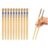 Natural Bamboo Reusable Chopsticks for Sushi, Noodles, Fried Rice, Chinese Flower Style, Random Pattern Wooden (24 CM, 5 Pair)