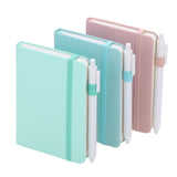 Thboxes 3 Pack Pocket Notebook Journals, A6 Hardcover Notepads, Pen Holder
