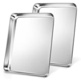 2Pcs Baking Sheet Pan Set, Joyfair Stainless Steel Cookie Sheets, Commercial Metal Pans Toaster Oven Tray Bakeware for Jelly Rol