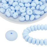 HARFINGTON 110Pcs Silicone Beads 14mm Lentil Rubber Focal Beads Bulk for Pens Keychain Bracelet Necklace DIY Crafts Making, Gray