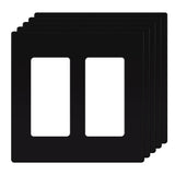 TG Screwless Decorator Wall Plates Child Safe Outlet Covers, Size 2-Gang 4.50 H x 4.55L, Unbreakable Polycarbonate Thermopla