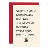 Ogeby Funny Birthday Card for Cousin, Aunty, Uncle, Humor Birthday Card Gift, Embarrassing Relatives Card for Sister, Brother