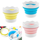 3 Pcs Collapsible Paint Brush Washer Silicone Portable Painting Water Cup Mini Foldable Washing Bucket Brush Holder Organizer Cl