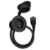 15 Amp AC Power Inlet Port Charger Plug, by JourneymanPro 110125 Volt Socket, Waterproof Electrical Outlet Receptacle, 20Inch