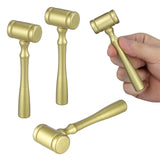 SHINEOFI 4PCS Wooden Judge Hammer Gold Judge Gavel Toy Mini Courtroom Lawyer Gavels Prop for Halloween Cosplay Party Justice Law