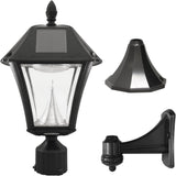 Gama Sonic Baytown II, Outdoor Solar Light and 3 Pole Pier & Wall Mount Kits, Lamp Only, Bright White LED, Black