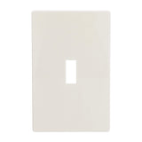 Eaton PJS1LA Polycarbonate 1-Gang Screwless Toggle Mid Size Wall Plate, Light Almond