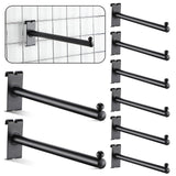 Therwen Pack of 10 Gridwall Hooks 12 Inches Straight Arm Faceout with One Ball Grid Wall Hangers Metal Grid Wall Panel Shelf Bra