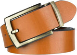 Men Tan Genuine Leather Belt ()_1212