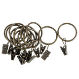 EXPORA 12 Pieces Metal Curtains Drapery Rings with Clips Bronze 32mm (53032711EX)