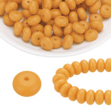 HARFINGTON 110Pcs Silicone Beads 14mm Lentil Rubber Focal Beads Bulk for Pens Keychain Bracelet Necklace DIY Crafts Making, Ambe