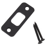 Round Corner Deadbolt Strike Plate, 11/8 x 23/4, 21/8 CentertoCenter, Matte Black by Stone Harbor Hardware