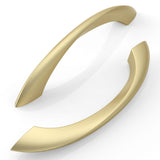 FILTA 10 Pack 5 Inch(128mm) Hole Centers Brushed Gold Cabinet Pulls,Arch Twisted Kitchen Cabinet Handles Zinc Alloy Cabinet Hard