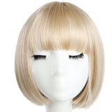 HSPCYGG Bob Wigs Short Daily Blonde Wig with Bangs 10 Straight Synthetic Halloween Costume Cosplay Wigs for Women