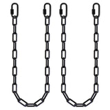 2Pcs 45 inch Black Heavy Duty Hanging Chains with 4 Carabiners 1000 LB Capacity Swing Chain Extension Hammock Chains and Hooks H