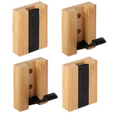 JSVER Wooden Wall Hooks 4PCS Wall Mounted Wall Hooks, Single Organizer Hook Rack, Folding Wood Wall Hangers, Wall Coat Rack Hook