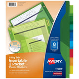 Avery Dividers for 3 Ring Binders, 8-Tab Two-Pocket Plastic Binder Dividers, Multicolor (24 Sets of 11907)