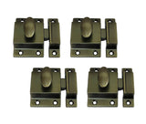 QCAA Traditional Large Oval Turn Cabinet Latch, Solid Brass, 2, for Cupboard & Other Furniture, Brushed Antique Brass, 4 Pack, M