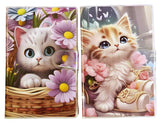 A6 Size Diary 160 Pages, Single Ruled, Hoop & Loop Closure, Cute Kitten Design Notebook For Personal Notes & Gifting (Set Of 2