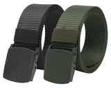 Aadikart Nylon Fabric Belt For Men | Formal/Casual (2, BlackD Green)