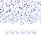 TOP HUNTER 10mm White Wood Beads bulk with 3mm Hole for Craft Painted Wooden Spacer Beads for Necklace Bracelet Making, 150 Piec