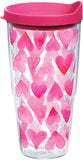 Tervis Valentines Day Pink Hearts All Over Made in USA Double Walled Insulated Tumbler Travel Cup Keeps Drinks Cold & Hot, 24oz
