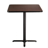 National Public Seating NPS 36 Square Cafe Table with X Base, 30 Height, Particleboard Core/T-Mold, Mahogany Top, Black Frame