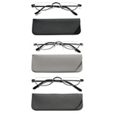 Viseng Half Frame Reading Glasses for Women Men Slim Half Moon Lens Readers Metal 3 pack Semi Rimless eyewear +1.5