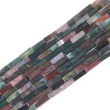 BEADIA Natural Indian Agate Tube Beads Rectangle 4x13mm 40cm/Strand Stone Beads for Jewelry Making