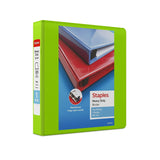 Staples 82686 Heavy-Duty 1.5-Inch 3-Ring View Binder Chartreuse (24676-US)