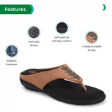 Ortho Joy Fancy Doctor Slippers | Stylish Chappal For Women | Comfortable Sandals For Women Stylish,Tan,3,B0CJKZFFFR