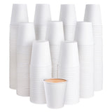 JOLLY PARTY 300 Pack 10 oz Disposable Paper Coffee Cup, Hot/Cold Beverage Drinking Cups for Water, White Paper Hot Coffee Cups