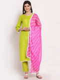 Gosriki Women'S Cotton Straight Kurta With Pant & Dupatta (Kptd-Cot-10021-Light Green_S-Go_Light Green_Small),Light Green,,B09LSD2W83