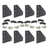 BLCCLOY 8 Sets 2020 Aluminum Extrusion T Slot Corner Bracket 20 Series Extruded Hardware L Shape Joint Plate with Nut Bolt for 2