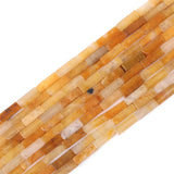 BEADIA Natural Yellow Jade Tube Beads Rectangle 4x13mm 40cm/Strand Stone Beads for Jewelry Making