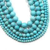 Malahill Gemstone Beads for Jewelry Making, Sold per Bag 5 Strands Inside, Blue Howlite Turquoise 10mm