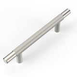 ROMATEE 10 Pack Brushed Satin Nickel knurled Cabinet Pulls,3.75 Inch(96mm) Hole Centers Solid Heavy Duty Kitchen Cabinet Handles