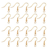 TOAOB 100pcs Earring Hooks Hypoallergenic French Ear Wires with Ball and Coil 18mm K Gold Tone Fish Hook Earrings Making Supplie