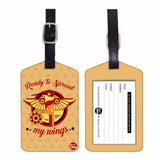 Nutcase Designer Luggage Travel Baggage Tags Set Of 2 With Name Card Inside Wings