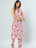 Rytras Women'S Cotton Printed Straight Kurta And Pant Set(Maroon,M)